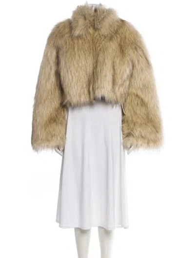 Pre-owned Khaite Faux Fur Faux Fur Coat In Neutral
