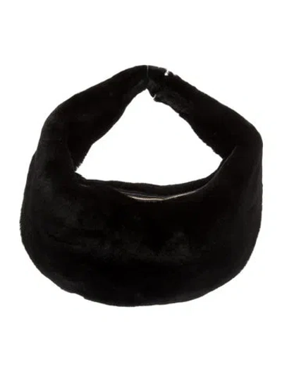 Pre-owned Khaite Faux Fur Hobo In Black