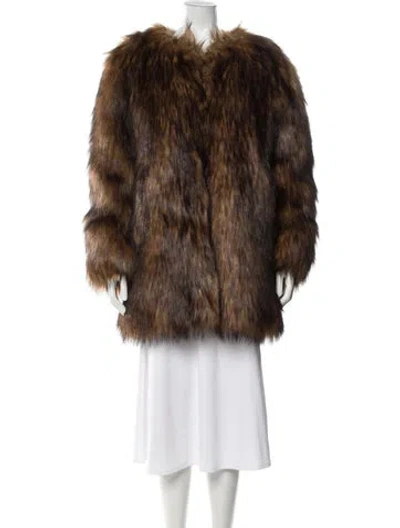 Pre-owned Khaite Faux Fur Jacket In Brown