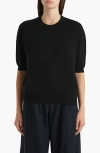 Khaite Faye Short Sleeve Sweater In Black