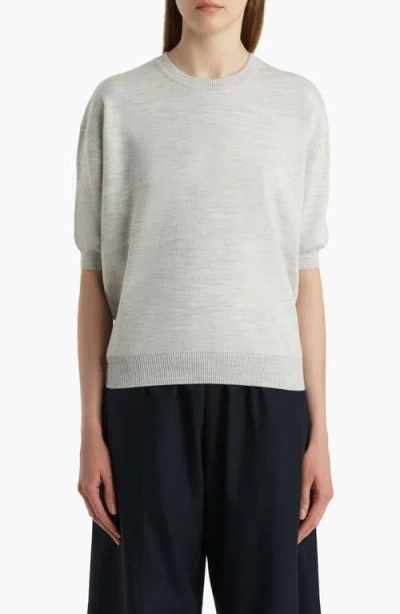 Khaite Faye Short Sleeve Sweater In Gray