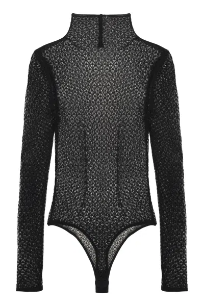 Khaite Fena Lace Bodysuit In Black