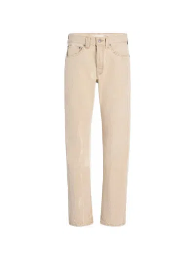 Khaite Beige Straight High Rise Jeans In Neutral