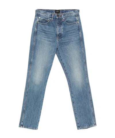Khaite Finley Faded-effect Distressed Jeans In Blue