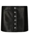 Khaite Fitted Leather Skirt With Front Button Closure