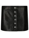 Khaite Fitted Leather Skirt With Front Button Closure