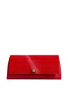 Khaite Flap Detail Clutch Bag In Burgundy
