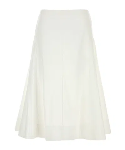 Khaite Flared Hem Midi Skirt In White