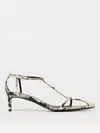 Khaite Python-embossed Leather T-strap Sandals In Beige