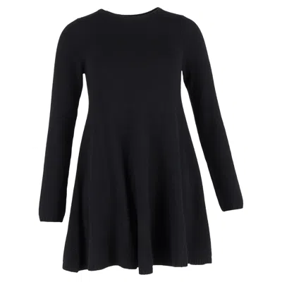 Khaite Fleurine Mini Dress In Black Cashmere