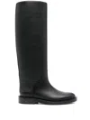 Khaite Flint Leather Knee-high Boots In Black