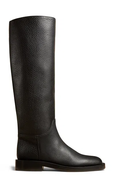 Khaite Flint Leather Knee-high Boots In Black
