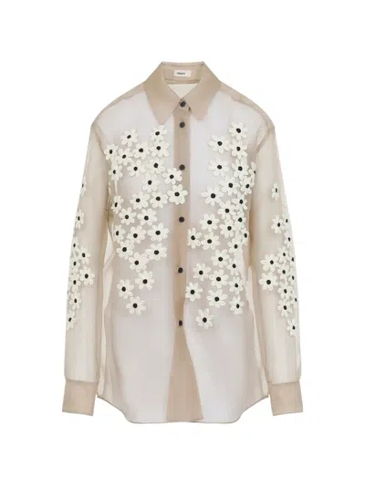 Khaite Floral Appliqué Shirt In Pink