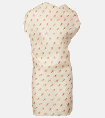 Khaite Floral Draped Silk Minidress In Multi