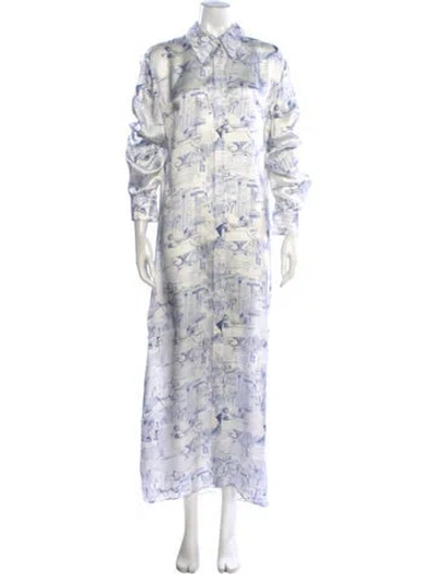 Pre-owned Khaite Floral Print Long Dress W/ Tags In Multi