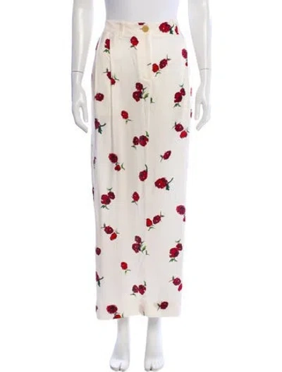 Pre-owned Khaite Floral Print Long Skirt W/ Tags In Neutral