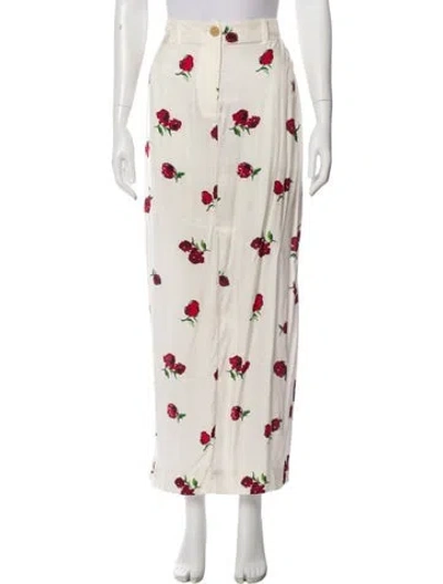 Pre-owned Khaite Floral Print Midi Length Skirt In Neutral