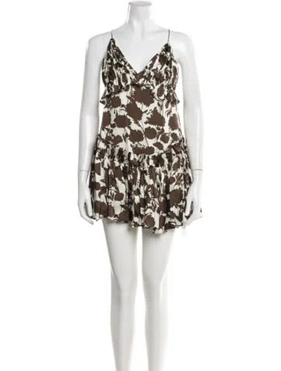 Pre-owned Khaite Floral Print Mini Dress In Neutral