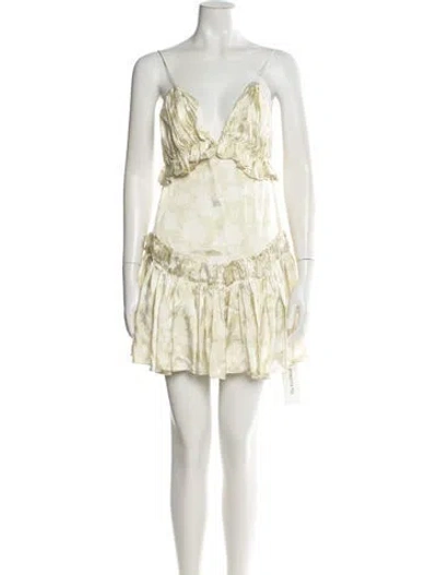 Pre-owned Khaite Floral Print Mini Dress In Neutral