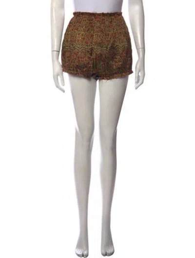Pre-owned Khaite Floral Print Mini Shorts In Neutrals