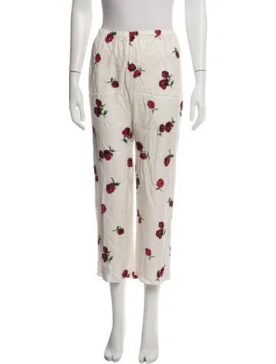 Pre-owned Khaite Floral Print Pajamas In White