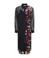Khaite Gloria Long Sleeve Silk Chiffon Shirtdress In Black