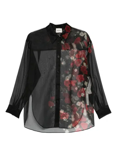 Khaite Floral Sheer Shirt In Multi