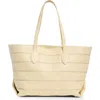 Khaite Florence Stripe Leather Tote In Cream