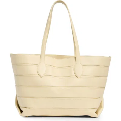 Khaite Florence Stripe Leather Tote In Cream
