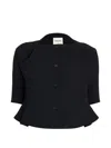 Khaite Franc Folded-neckline Button-fastening Jacket In Black