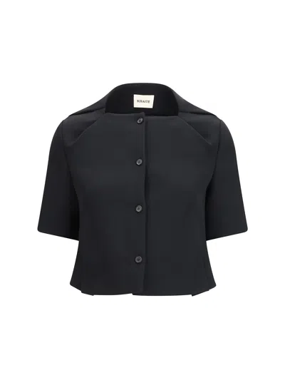 Khaite Black Polyester Biker Jacket