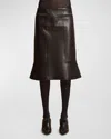 Khaite Woman Midi Skirt Black Size 6 Lambskin In Black