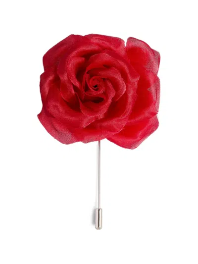 Khaite Frankie Floral Brooch In Red