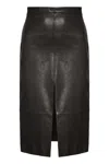 Khaite Fraser Leather Skirt In Black