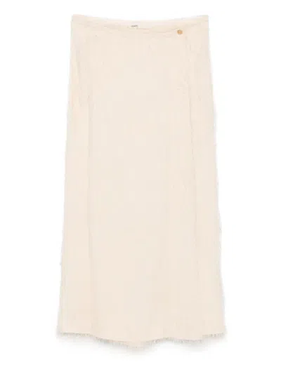 Khaite Frayed Silk Skirt