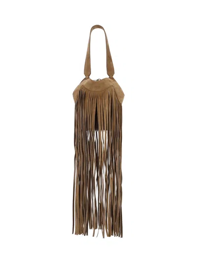 Khaite Fringe Tote Bag "lotus" In Brown