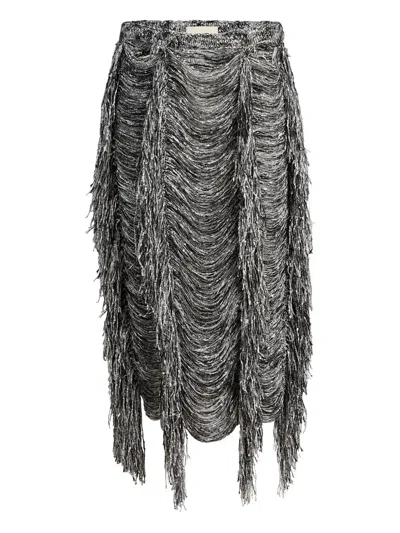 Khaite Fringed Asymmetric In Blue