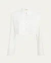 Khaite Fritz Cropped Cotton Top In White