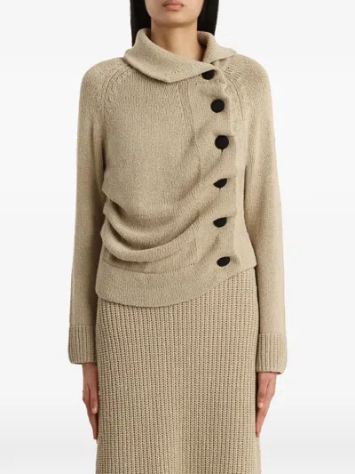 Khaite Front Buttton Cardigan In Brown