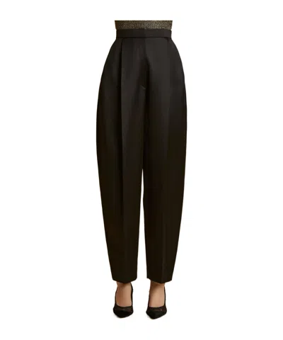 Khaite Front Pleated Trousers In Black