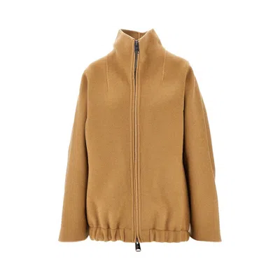 Khaite 'garret' Wool Double Oversized Jacket In Brown