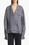 Khaite Garth Shirt In Navy/white
