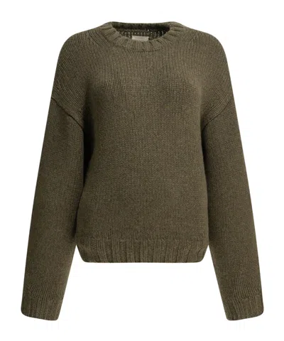 Khaite 'gemma' Crew-neck Sweater In Green
