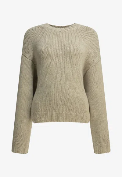 Khaite Gemma Knitted Cashmere Sweater In Cream