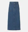 Khaite Blue Genevieve Denim Midi Skirt In Blau