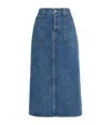 Khaite Blue Genevieve Denim Midi Skirt In Blue