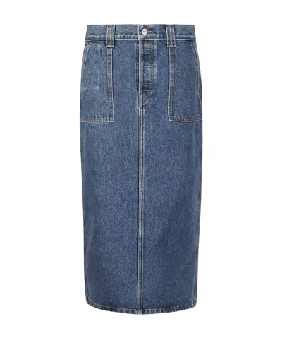 KHAITE KHAITE GENEVIEVE DENIM SKIRT