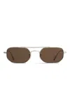Khaite Geometric-frame Sunglasses In Brown