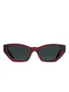 Khaite Geometric Frame Sunglasses In Red