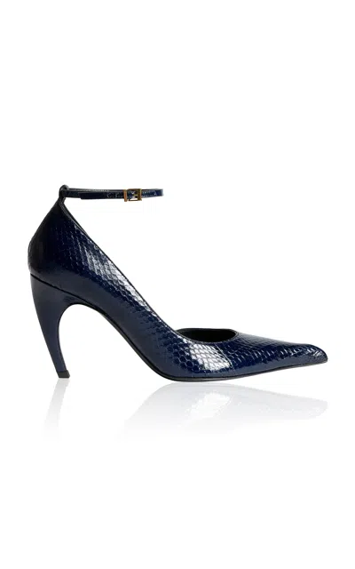 Khaite Gilda Ankle Strap Pump 85 In Blue